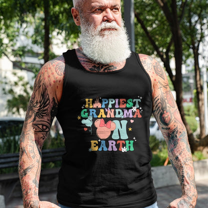 Best Grandma Shirt, Proud Grandma Unisex T-Shirt/Hoodie/Sweatshirt HLT00 - Groovy Happiest Grandma On Earth T-Shirt