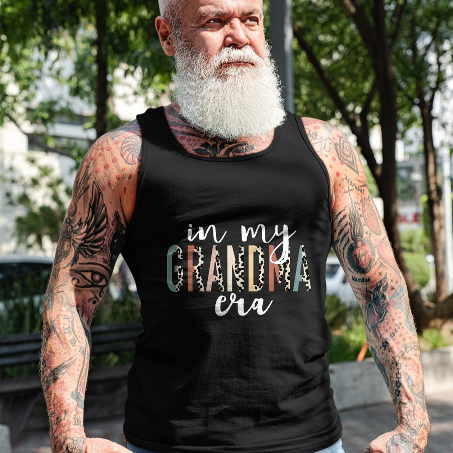 Best Grandma Shirt, Proud Grandma Unisex T-Shirt/Hoodie/Sweatshirt HLT00 - In My Grandma Era Leopard Letter Print Funny Gifts Grandma T-Shirt