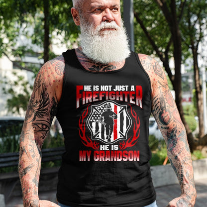 Best Grandma Shirt, Proud Grandma Unisex T-Shirt/Hoodie/Sweatshirt HLT00 - My Grandson Is Firefighter Hero Proud Fire Grandma Grandpa T-Shirt