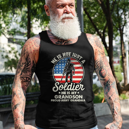 Best Grandma Shirt, Proud Grandma Unisex T-Shirt/Hoodie/Sweatshirt HLT00 - My Grandson Is A Soldier Quote Proud Army Grandma T-Shirt