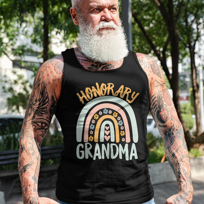 Best Grandma Shirt, Proud Grandma Unisex T-Shirt/Hoodie/Sweatshirt HLT00 - Honorary Grandma Foster Granddaughter Grandson Boho Rainbow T-Shirt