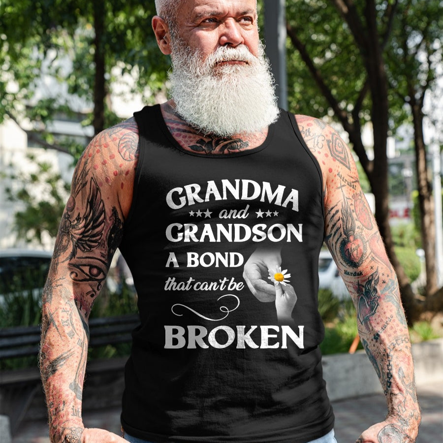 Best Grandma Shirt, Proud Grandma Unisex T-Shirt/Hoodie/Sweatshirt HLT00 - Grandma and Grandson A Bond That Can't Be Broken T-Shirt