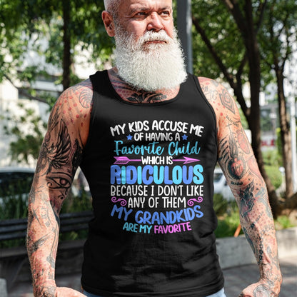 Best Grandma Shirt, Proud Grandma Unisex T-Shirt/Hoodie/Sweatshirt HLT00 - My Grandkids Are Favorite Funny Family Grandpa Grandma T-Shirt (1)