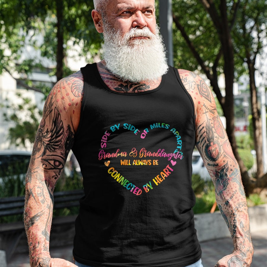 Best Grandma Shirt, Proud Grandma Unisex T-Shirt/Hoodie/Sweatshirt HLT00 - Side By Side Or Miles Apart Grandma And Granddaughter T-Shirt