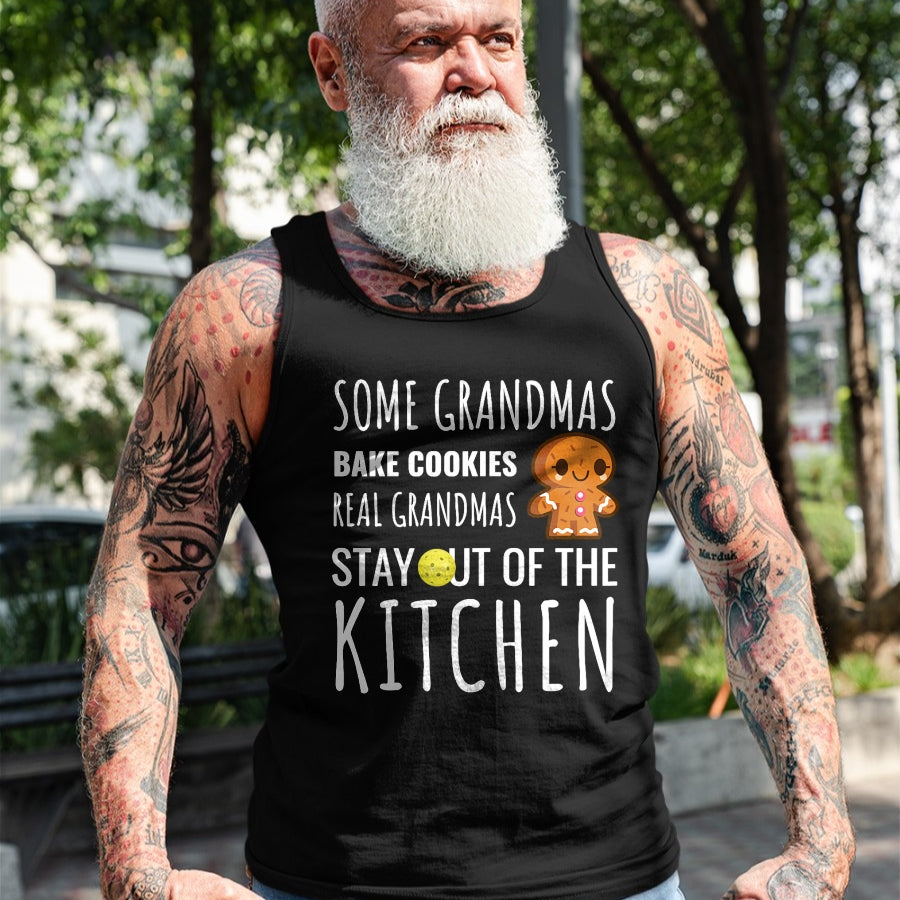 Best Grandma Shirt, Proud Grandma Unisex T-Shirt/Hoodie/Sweatshirt HLT00 - Funny Pickleball Grandma Stay Out of the Kitchen Player T-Shirt