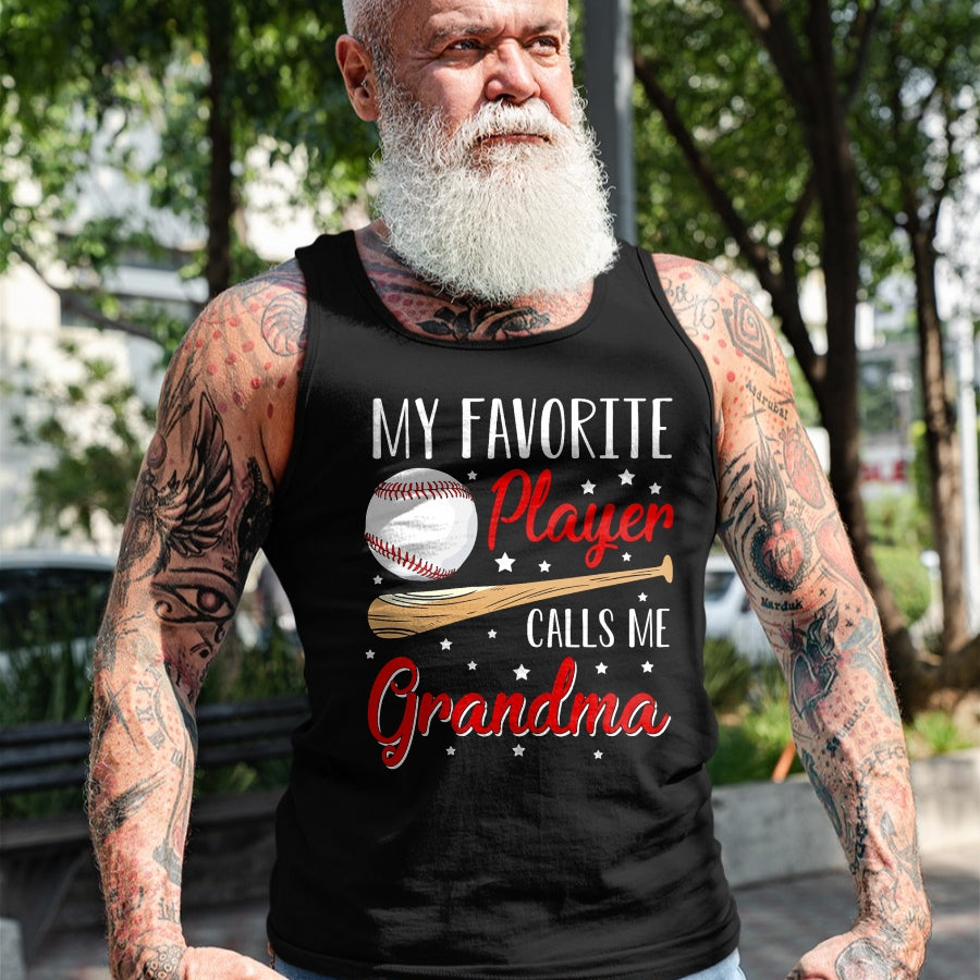 Best Grandma Shirt, Proud Grandma Unisex T-Shirt/Hoodie/Sweatshirt HLT00 - Baseball My Favorite Player Calls Me Grandma Heart T-Shirt