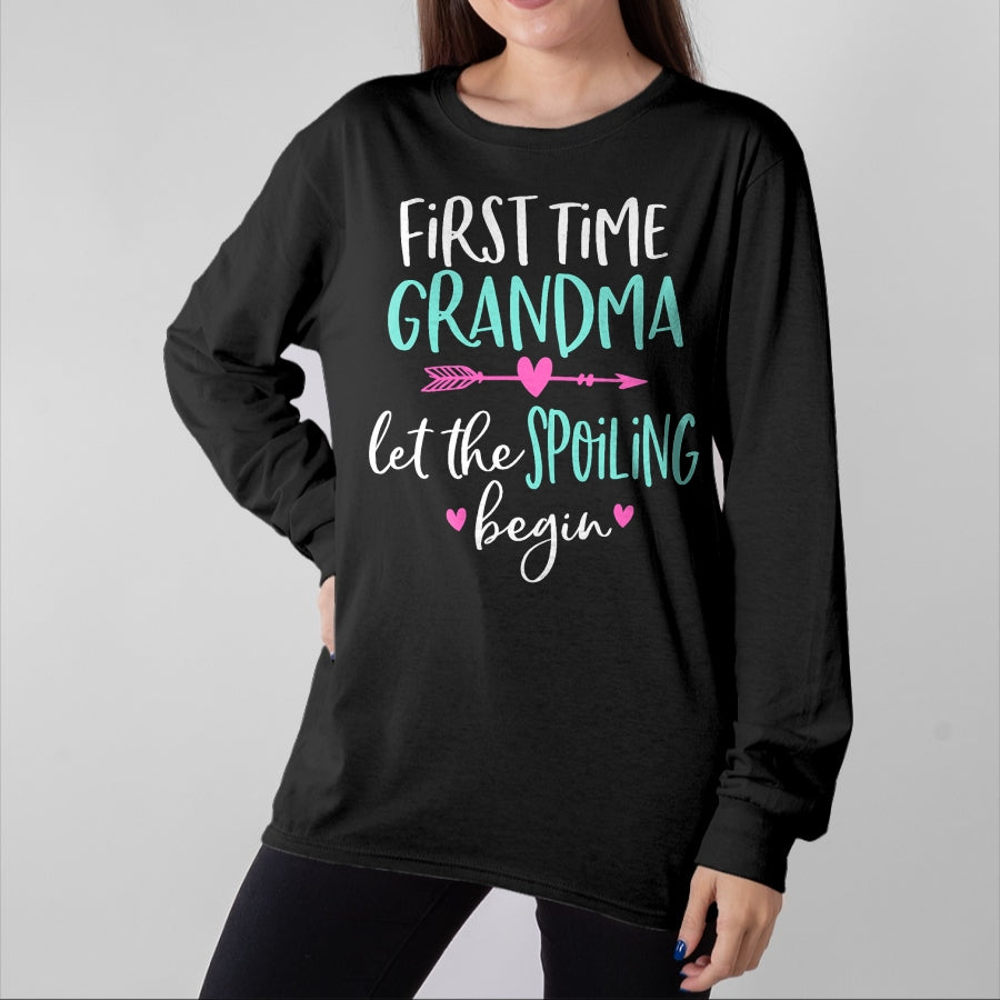 Best Grandma Shirt, Proud Grandma Unisex T-Shirt/Hoodie/Sweatshirt HLT00 - First Time Grandma Let the Spoiling Begin New 1st Time T-Shirt (1)