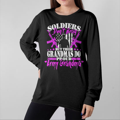 Best Grandma Shirt, Proud Grandma Unisex T-Shirt/Hoodie/Sweatshirt HLT00 - Proud Army Grandma Soldiers Don't Brag Military Grandmother T-Shirt (1)