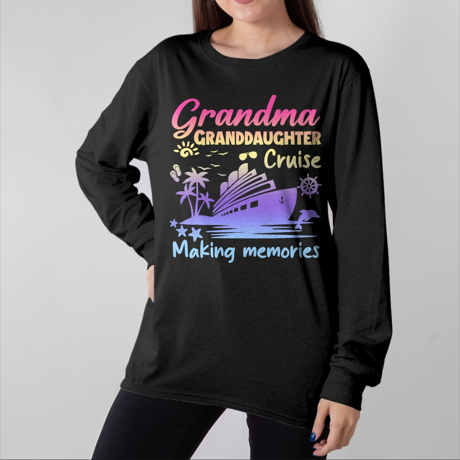 Best Grandma Shirt, Proud Grandma Unisex T-Shirt/Hoodie/Sweatshirt HLT00 - Grandma Granddaughter Memories Gift For Cruise Vacation T-Shirt
