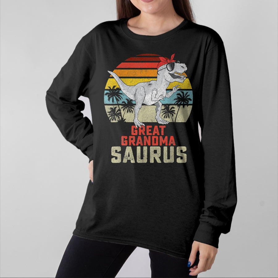 Best Grandma Shirt, Proud Grandma Unisex T-Shirt/Hoodie/Sweatshirt HLT00 - Grandmasaurus T Rex Dinosaur Great Grandma Saurus Family T-Shirt