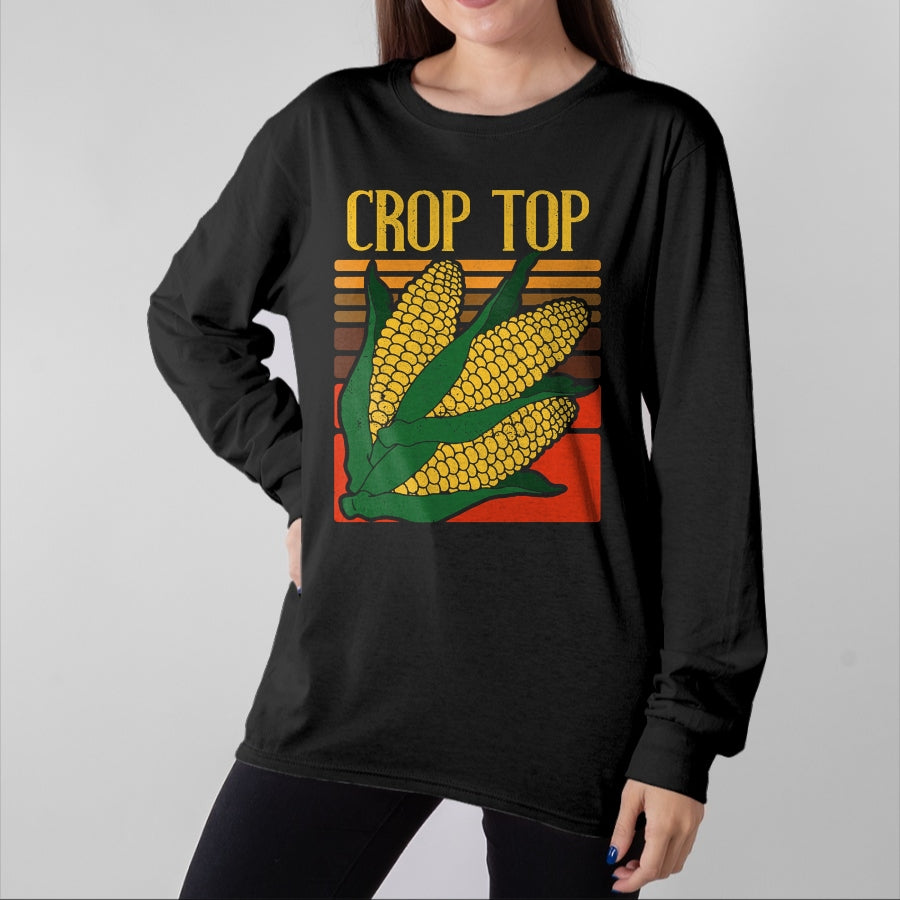 Best Farmer Life Shirt, Funny Farmer UnisexT-Shirt/Hoodie/Sweatshirt HLT00 - Corn Farmer Funny Crop Top Vintage Farming Humor Design T-Shirt