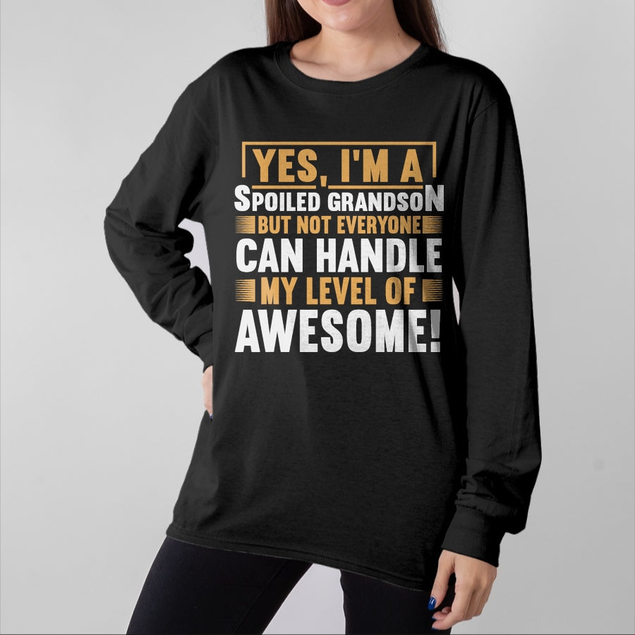 Best Grandma Shirt, Proud Grandma Unisex T-Shirt/Hoodie/Sweatshirt HLT00 - Grandparents Grandma Spoiled Grandson T-Shirt (1)