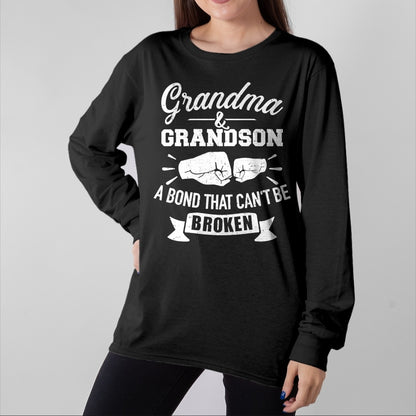 Best Grandma Shirt, Proud Grandma Unisex T-Shirt/Hoodie/Sweatshirt HLT00 - Grandma and grandson bond that can't be broken T-Shirt