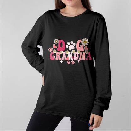 Best Grandma Shirt, Proud Grandma Unisex T-Shirt/Hoodie/Sweatshirt HLT00 - Groovy Dog Grandma Owner Mama Grandma Dog Lovers T-Shirt
