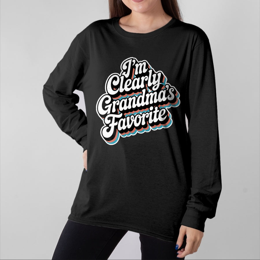 Best Grandma Shirt, Proud Grandma Unisex T-Shirt/Hoodie/Sweatshirt HLT00 - I'm Clearly Grandma's Favorite, Granddaughter Grandma T-Shirt (3)