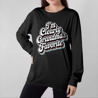 Best Grandma Shirt, Proud Grandma Unisex T-Shirt/Hoodie/Sweatshirt HLT00 - I'm Clearly Grandma's Favorite, Granddaughter Grandma T-Shirt (3)