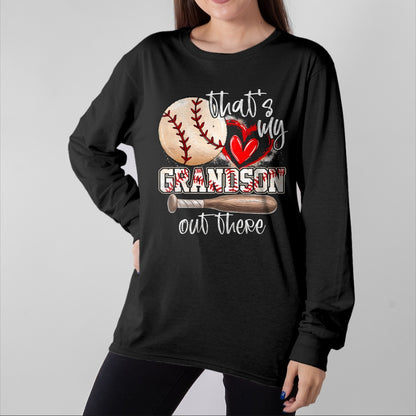 Best Grandma Shirt, Proud Grandma Unisex T-Shirt/Hoodie/Sweatshirt HLT00 - That'S My Grandson Out There Baseball Grandma Mothers Day T-Shirt