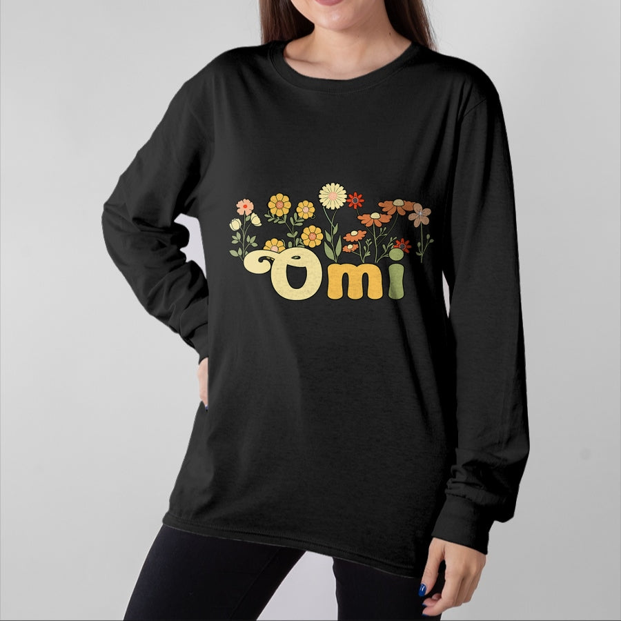 Best Grandma Shirt, Proud Grandma Unisex T-Shirt/Hoodie/Sweatshirt HLT00 - Groovy Omi Grandmother Flowers Omi Grandma T-Shirt