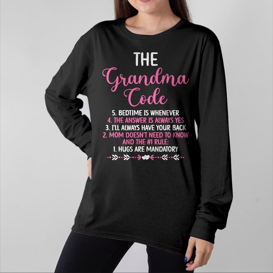 Best Grandma Shirt, Proud Grandma Unisex T-Shirt/Hoodie/Sweatshirt HLT00 - The Grandma Code Granny Grandmother Grandparent T-Shirt (1)