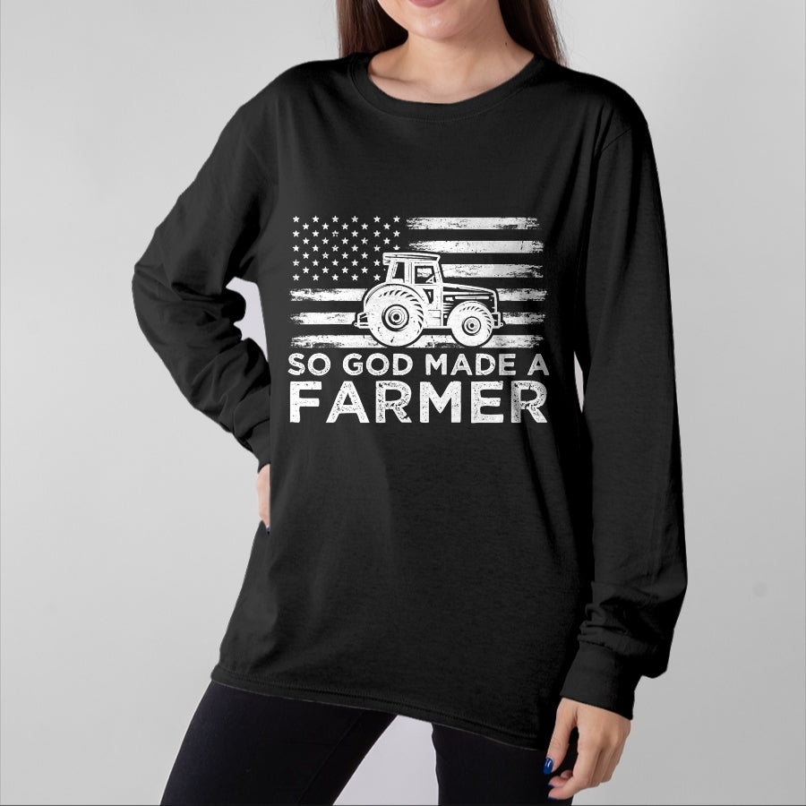 Best Farmer Life Shirt, Funny Farmer UnisexT-Shirt/Hoodie/Sweatshirt HLT00 - American Flag So God Made A Farmer 4th Of July T-Shirt