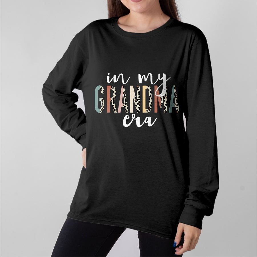 Best Grandma Shirt, Proud Grandma Unisex T-Shirt/Hoodie/Sweatshirt HLT00 - In My Grandma Era Leopard Letter Print Funny Gifts Grandma T-Shirt
