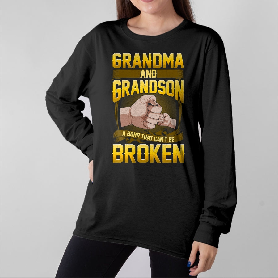 Best Grandma Shirt, Proud Grandma Unisex T-Shirt/Hoodie/Sweatshirt HLT00 - Grandma And Grandson A Bond That Can't Be Broken Shirt Gift T-Shirt
