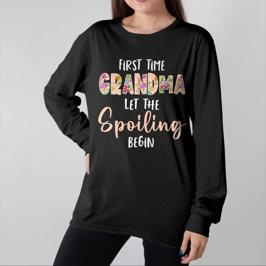 Best Grandma Shirt, Proud Grandma Unisex T-Shirt/Hoodie/Sweatshirt HLT00 - Grandmother - Let The Spoiling Begin Gift First Time Grandma T-Shirt