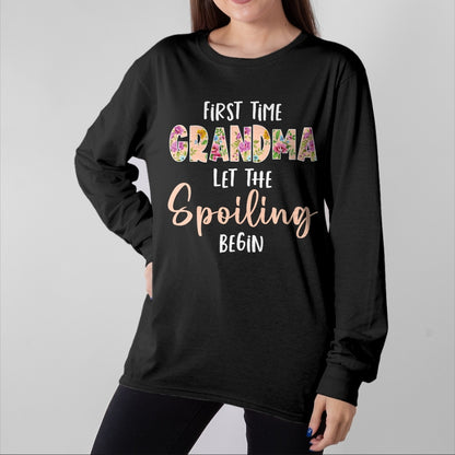 Best Grandma Shirt, Proud Grandma Unisex T-Shirt/Hoodie/Sweatshirt HLT00 - Grandmother - Let The Spoiling Begin Gift First Time Grandma T-Shirt