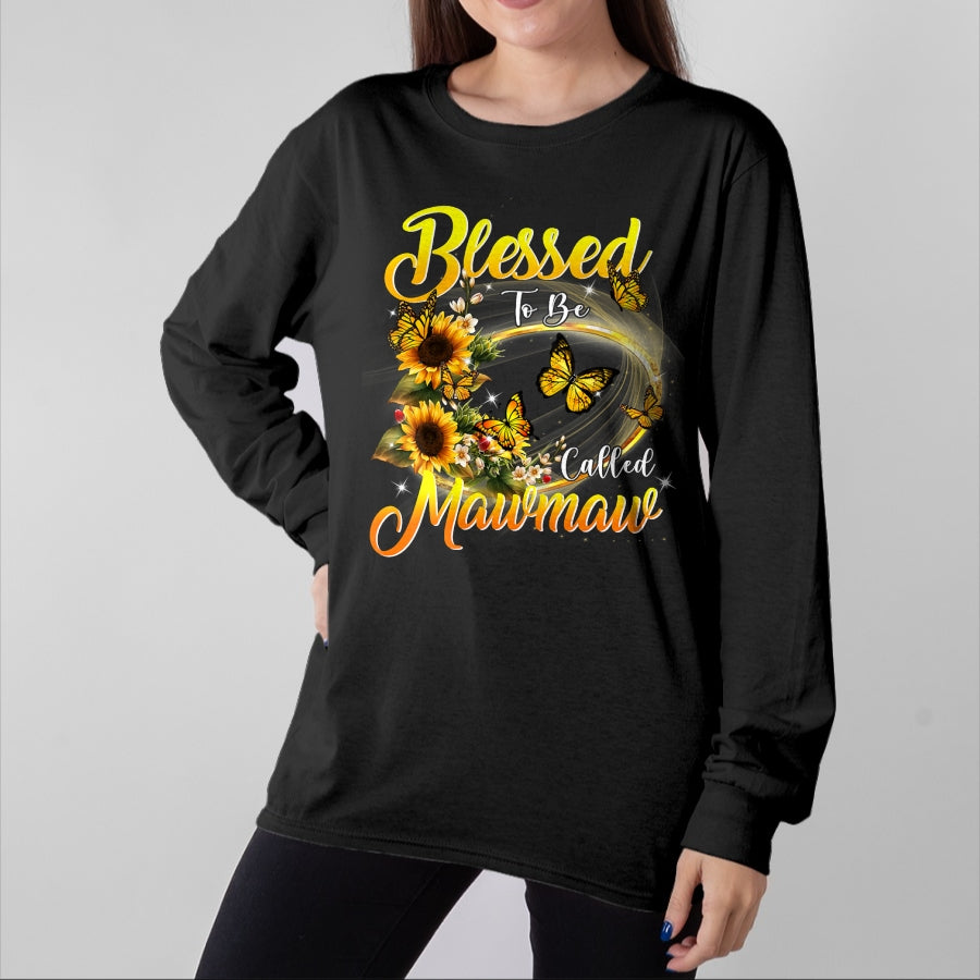 Best Grandma Shirt, Proud Grandma Unisex T-Shirt/Hoodie/Sweatshirt HLT00 - Blessed to be called Mawmaw Shirt Sunflower Lovers Grandma T-Shirt