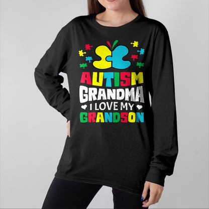 Best Grandma Shirt, Proud Grandma Unisex T-Shirt/Hoodie/Sweatshirt HLT00 - Autism Grandma I Love My Grandson Autistic Awareness T-Shirt