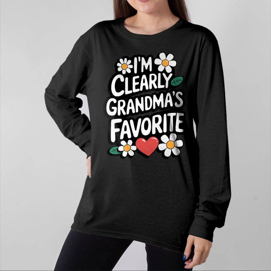Best Grandma Shirt, Proud Grandma Unisex T-Shirt/Hoodie/Sweatshirt HLT00 - I'm Clearly Grandma's Favorite, Granddaughter Grandma T-Shirt (2)