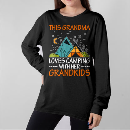 Best Grandma Shirt, Proud Grandma Unisex T-Shirt/Hoodie/Sweatshirt HLT00 - This Grandma Loves Camping with Her Grandkids T-Shirt T-Shirt