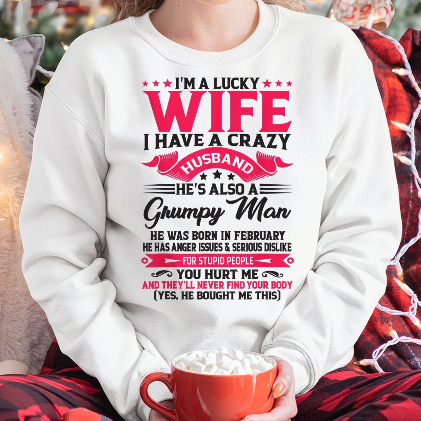 FEBRUARY - TO MY WIFE - I'M A LUCKY WIFE - GIFT FROM HUSBAND - LUNA02 (SKU10-136-02)