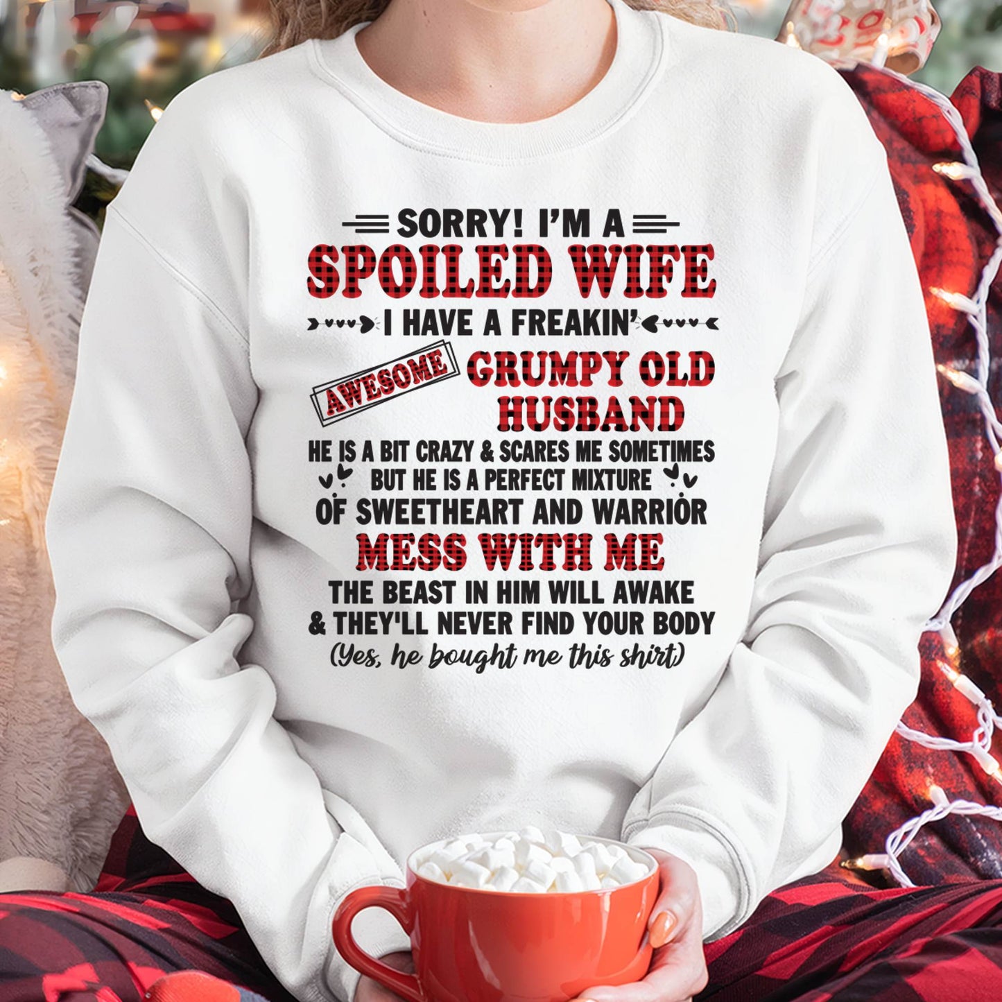 SPOILED WIFE OF AWESOME GRUMPY OLD HUSBAND - PERFECT GIFT  FROM HUSBAND - LUNA00 (SKU12-111-00)