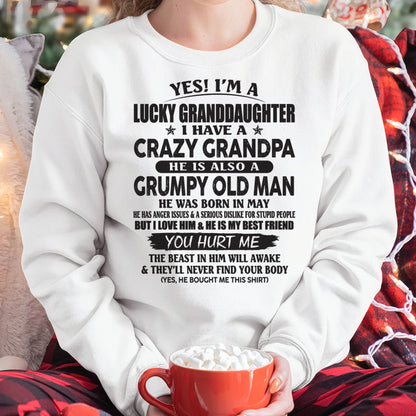MAY - LUCKY GRANDDAUGHTER OF CRAZY GRANDPA - PERFECT GIFT FOR YOUR GRANDDAUGHTER FROM GRANDPA - LUNA05 (SKU10-150-05)
