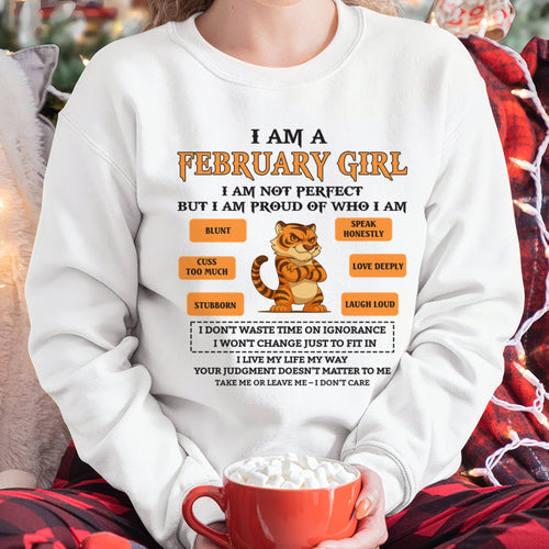 "I AM A FEBRUARY GIRL" - Birthday Gift For February Girls - FMA LUNA02 (SKU26T-01-62-02)