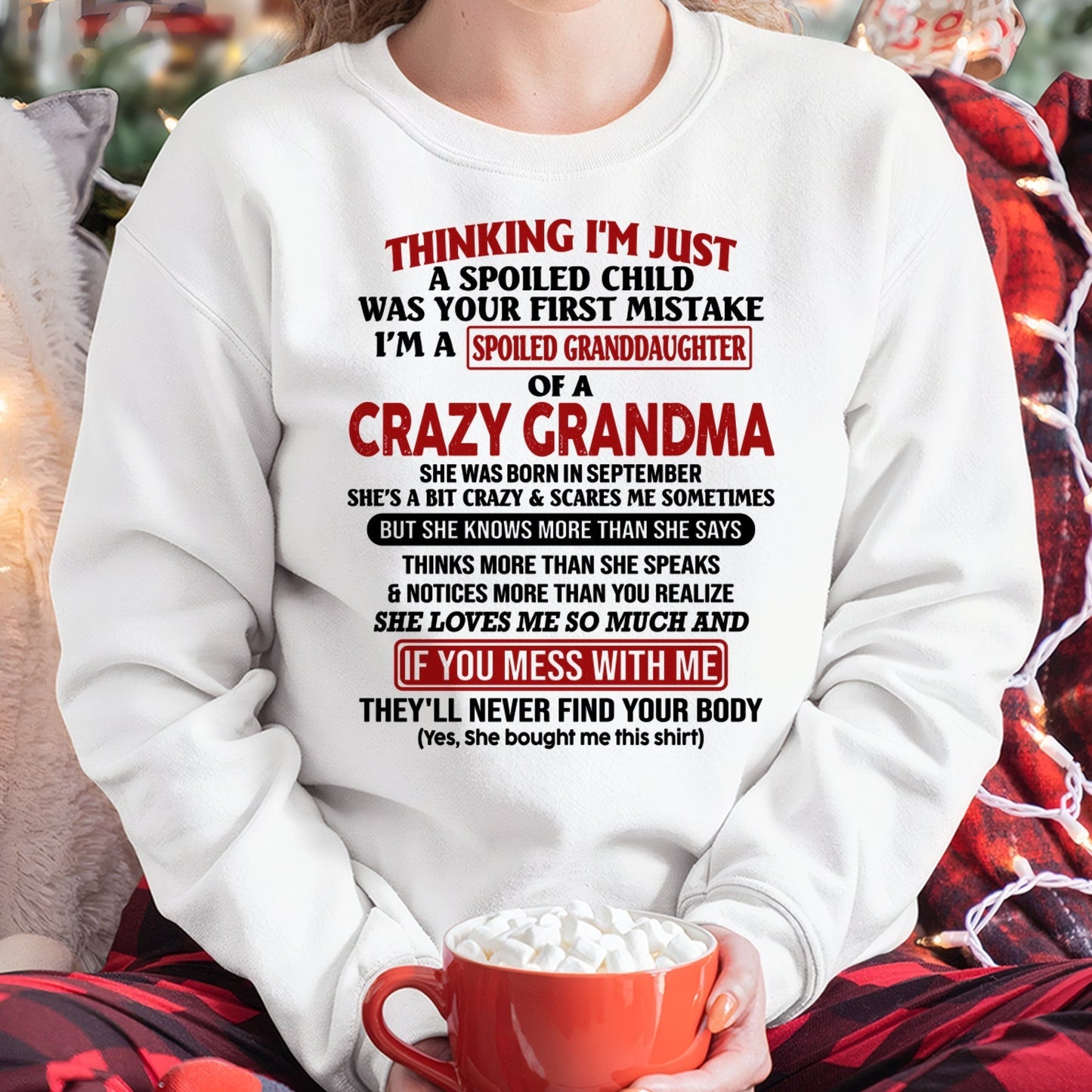 SEPTEMBER - I'M A SPOILED GRANDDAUGHTER OF A CRAZY GRANDMA - From Grandma - LUNA09 (SKU-GMD1-NTT09)