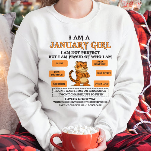 "I AM A JANUARY GIRL" - Birthday Gift For January Girls - FMA LUNA01 (SKU26T-01-62-01)
