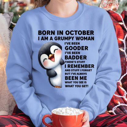 BORN IN OCTOBER I AM A GRUMPY WOMAN LUNA10 FMA (SKU09-95-10)