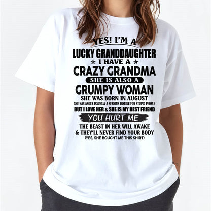 AUGUST - LUCKY GRANDDAUGHTER OF CRAZY GRANDMA - PERFECT GIFT FROM GRANDMA - LUNA08 (SKU12-146-08)