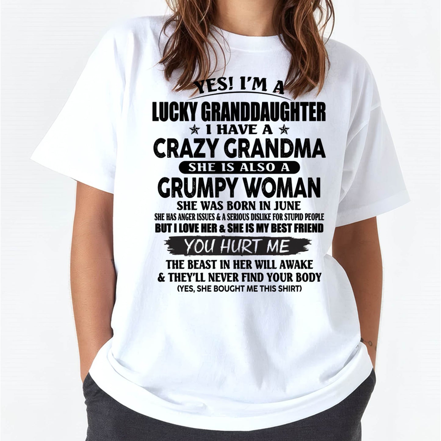 JUNE - LUCKY GRANDDAUGHTER OF CRAZY GRANDMA - PERFECT GIFT FROM GRANDMA - LUNA06 (SKU12-146-06)