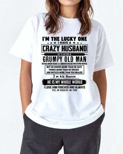 I am Lucky One I Have A Crazy Husband - Gift for Wife From Husband - LUNA00 (SKUT-LUCKYONE-00)