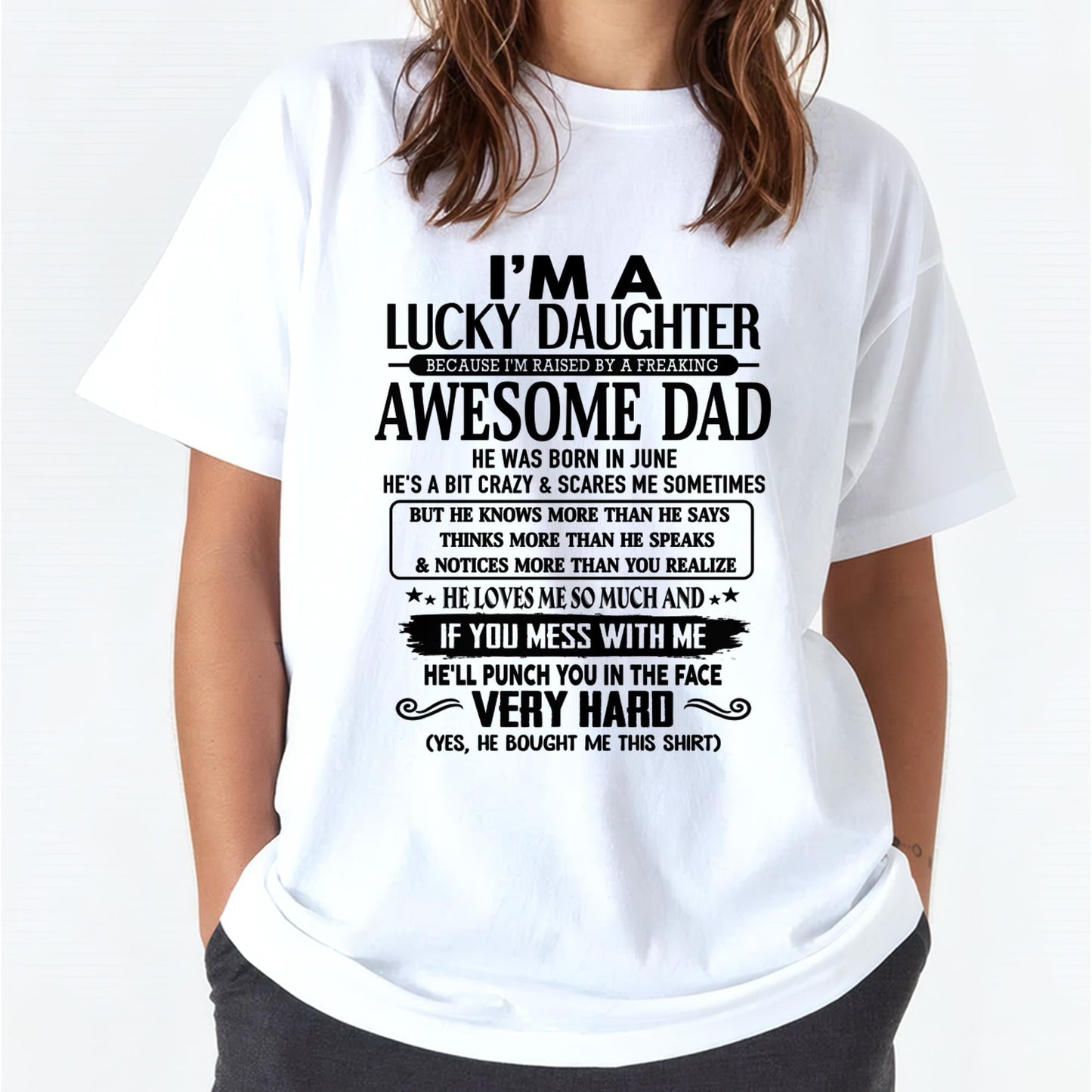June - I'm Lucky Daughter - Gift for Daughter from Dad - LUNA06 (SKU-TLUCKYDD-06)