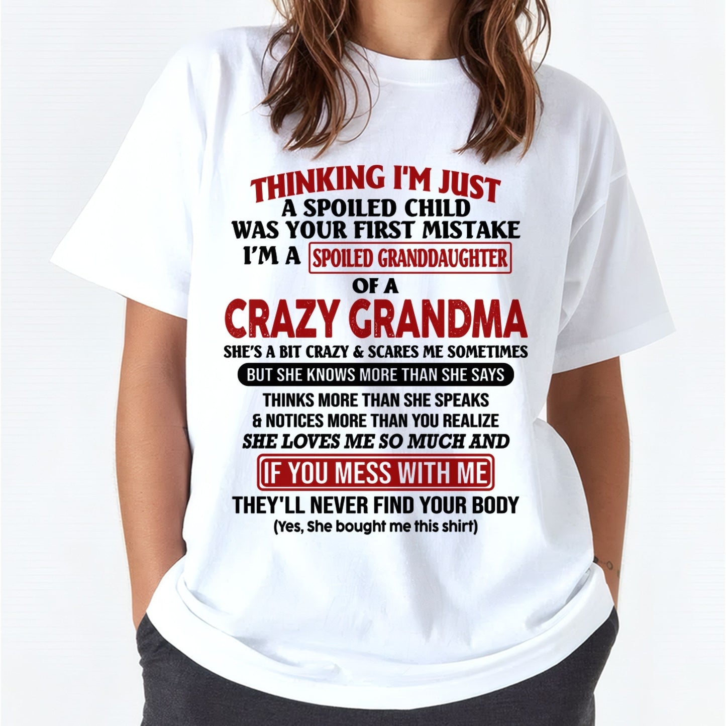 I'M A SPOILED GRANDDAUGHTER OF A CRAZY GRANDMA - From Grandma - LUNA00 (SKU-GMD1-NTT00)