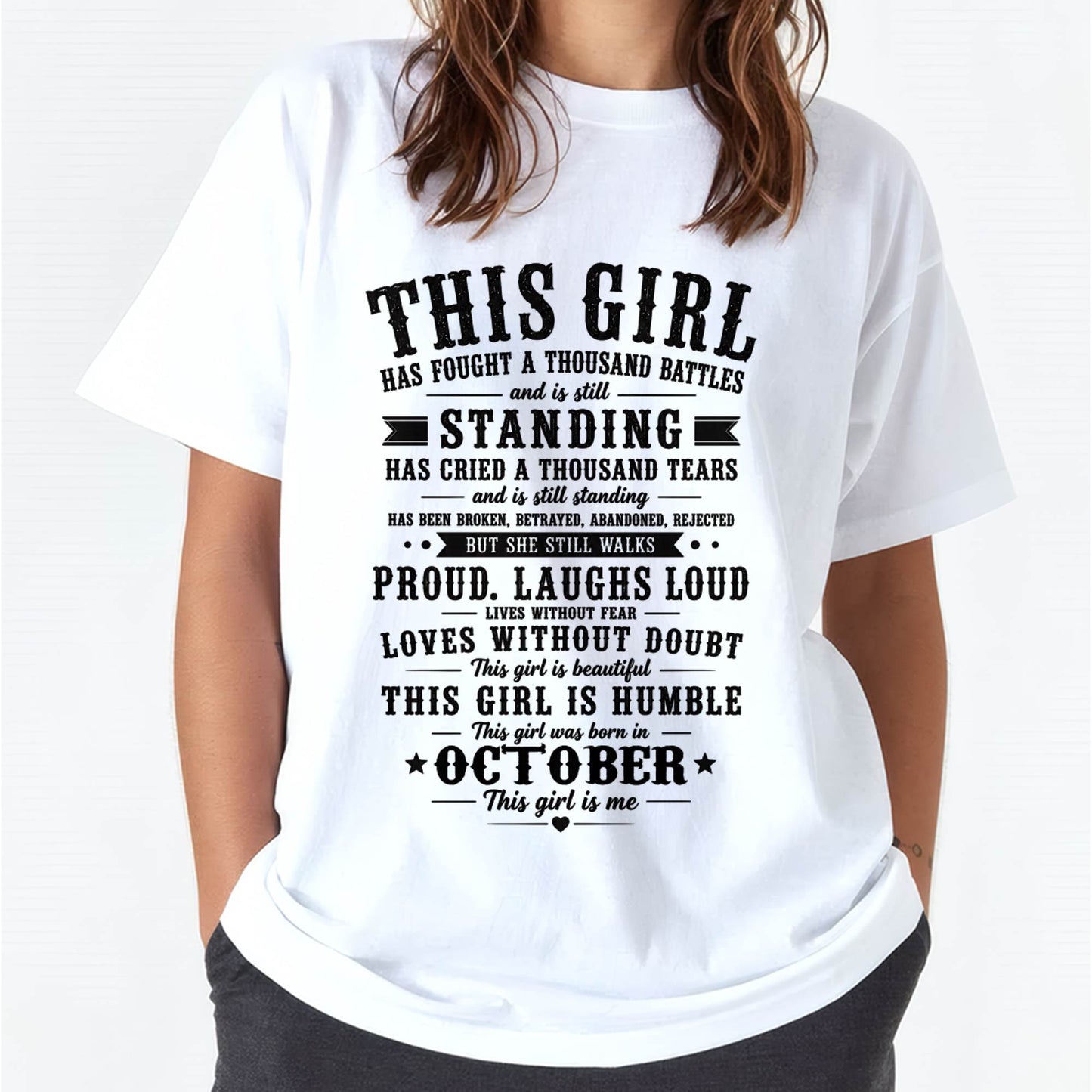 OCTOBER SHIRT, THIS GIRL IS HUMBLE-FOR WOMAN-LUNA10 (SKU2606-135-10)