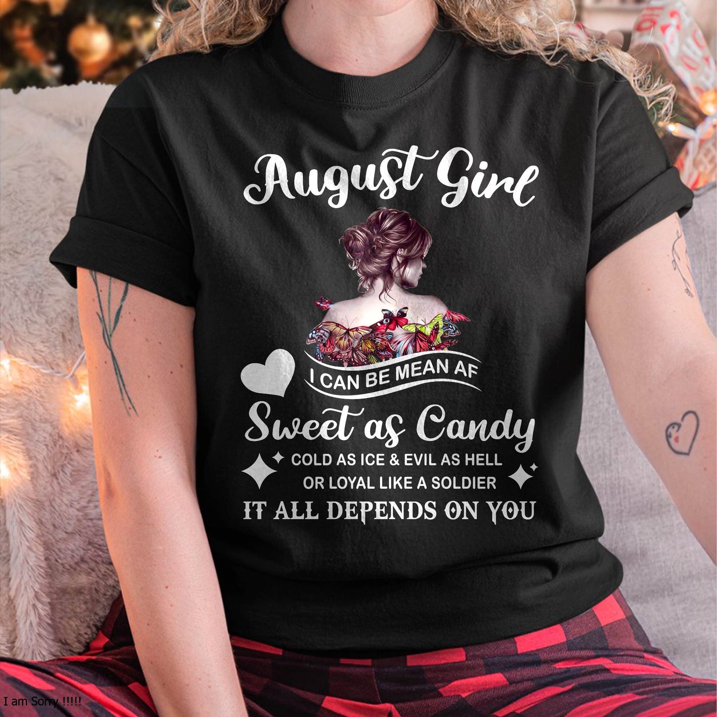 August Girl T-Shirt – Sweet As Candy, Cold As Ice - Birthday Gift for Women - LUNA08 (SKU26T-01-38-08)