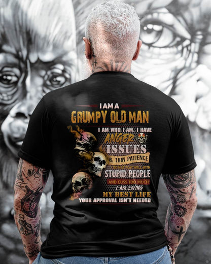 Grumpy Old Man T-Shirt - Funny Skull Anger Issues Tee - Perfect Gift For Men LUNA00 (SKU08-67-00)