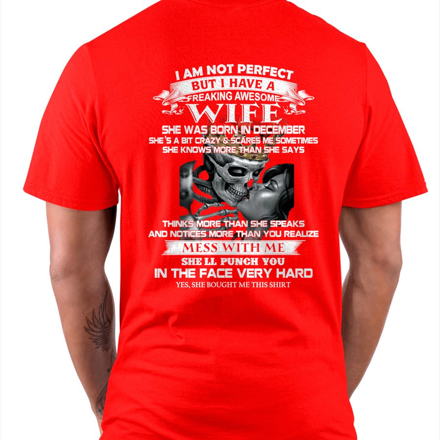 December - I Am Not Perfect But I Have A Freaking Awesome Wife - Gift For Husband From Wife - LUNA12 (SKU06-34-12)