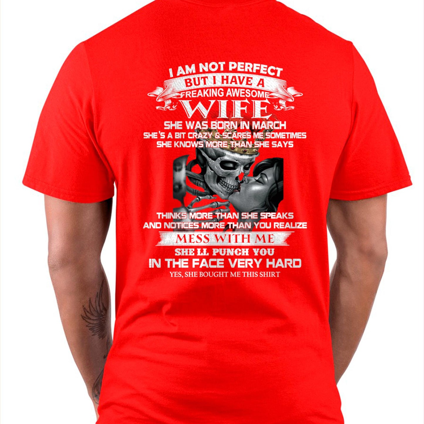 March - I Am Not Perfect But I Have A Freaking Awesome Wife - Gift For Husband From Wife - LUNA03 (SKU06-34-03)