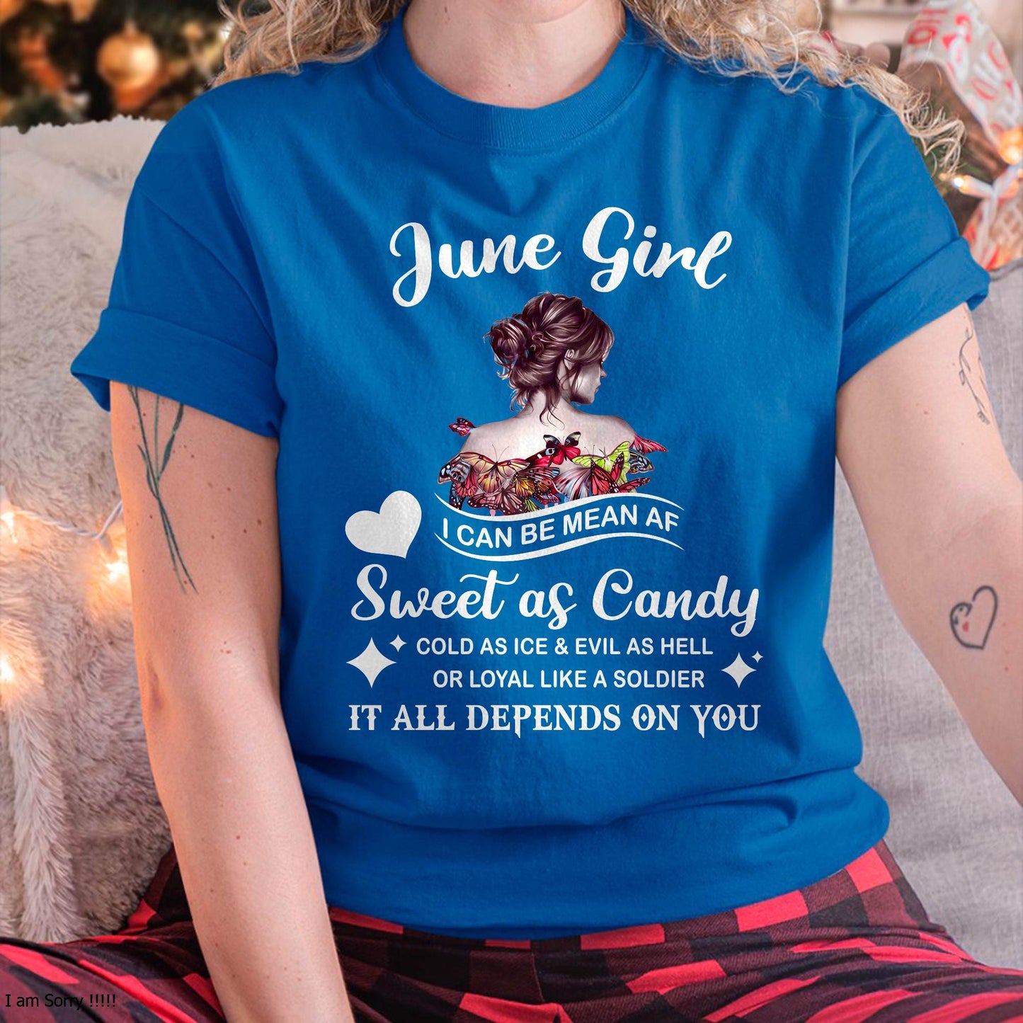 June Girl T-Shirt – Sweet As Candy, Cold As Ice - Birthday Gift for Women - LUNA06 (SKU26T-01-38-06)
